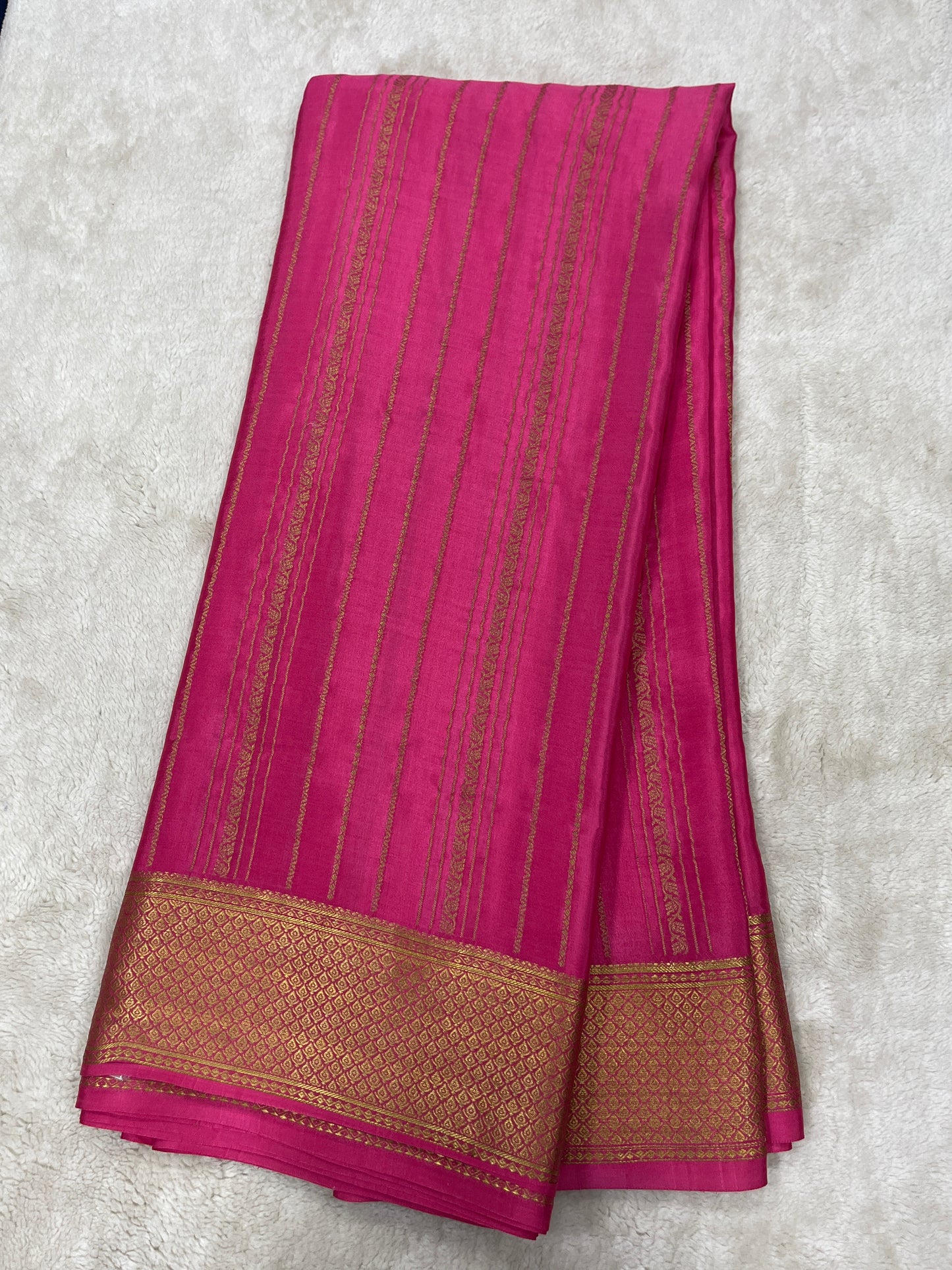 Pure Crepe Mysore Silk Dt strips - 1145306
