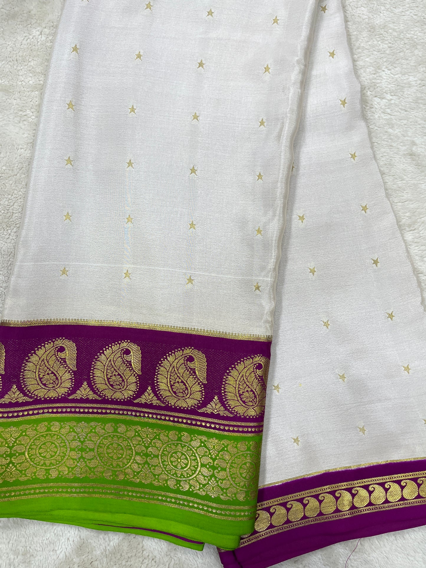 Pure crepe Mysore silk KSIC Mango(1100606)