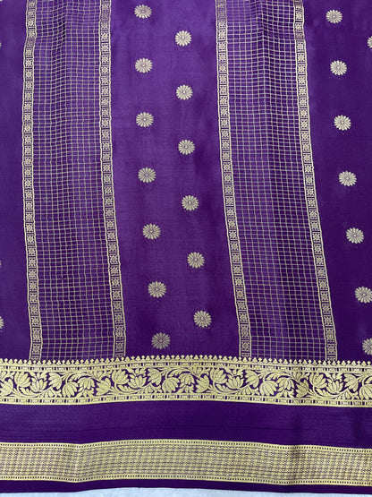 Pure crepe Mysore silk saree 12105001 (120gsm)