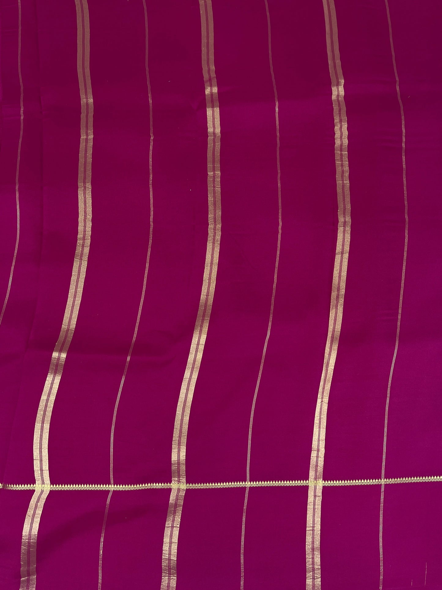 Pure Zari Mysore Silk Saree Bentex Border In Green With Pink Contrast Color