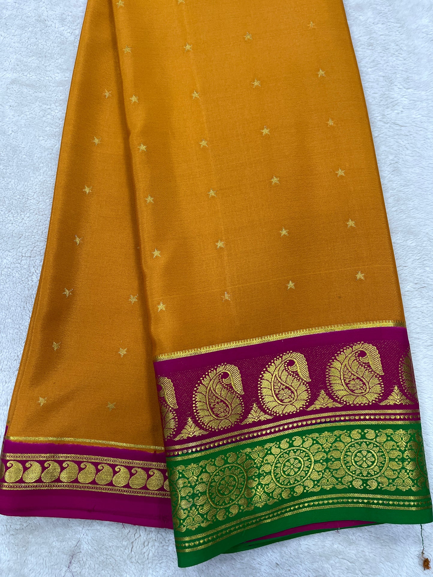 Pure crepe Mysore silk KSIC Mango(1104901)