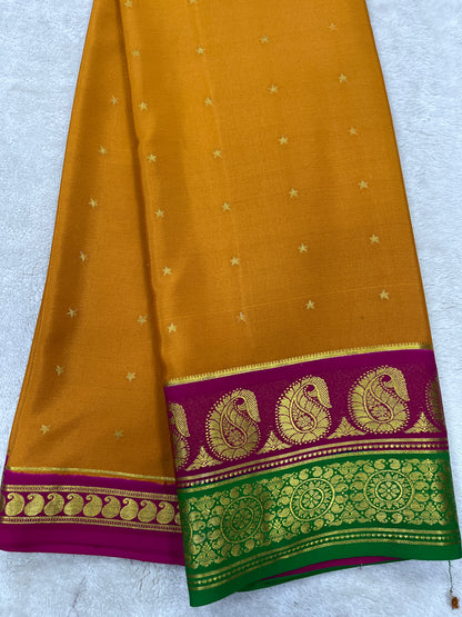 Pure crepe Mysore silk KSIC Mango(1104901)