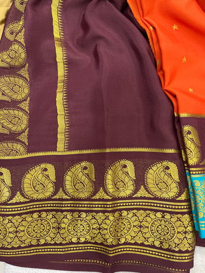 Pure crepe Mysore silk KSIC Mango(1104901)