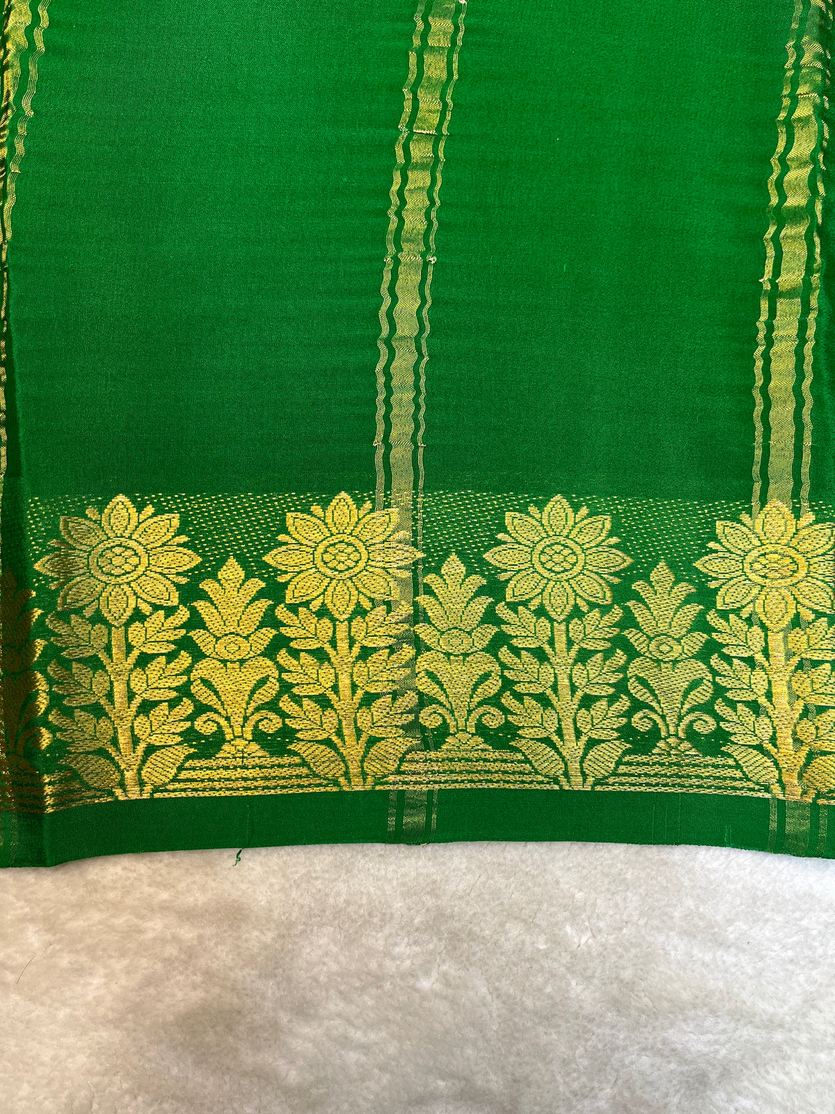 Pure Crepe Mysore Silk Saree-120 GSM(15112606)