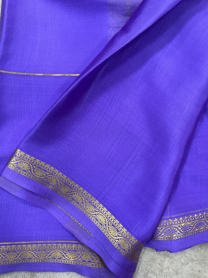 Pure crepe Mysore silk- Gatti Border & 9 By(1104001)