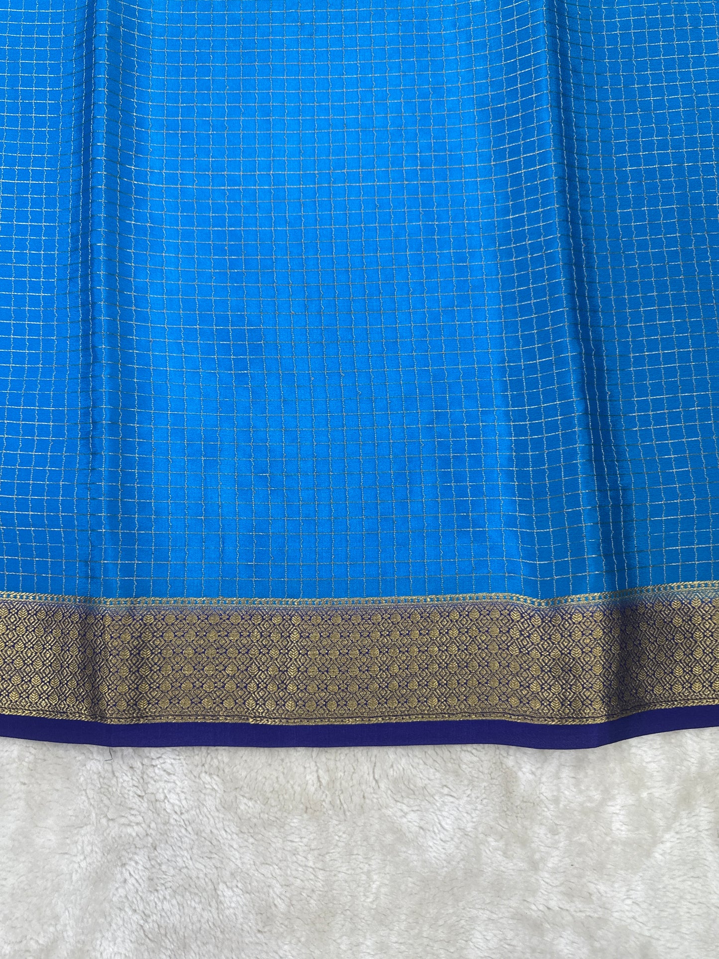 Pure Mysore crape silk mungi checks - 1145302