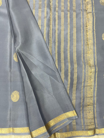 Pure Crepe Mysore Silk elephant buta- 1145307