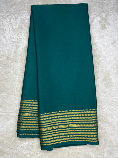 Pure crepe Mysore silk - Gatti border- (1104902)