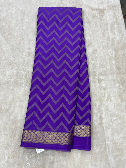Pure Crepe Mysore Silk brocade - 1145311