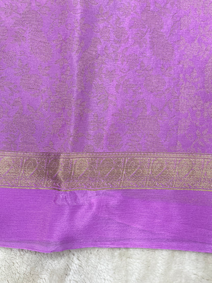 Pure Crepe Mysore Silk crush brocade - 1145309