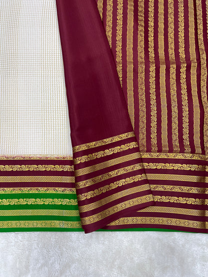 Pure Crepe Mysore Silk Bentex checks - 2637797