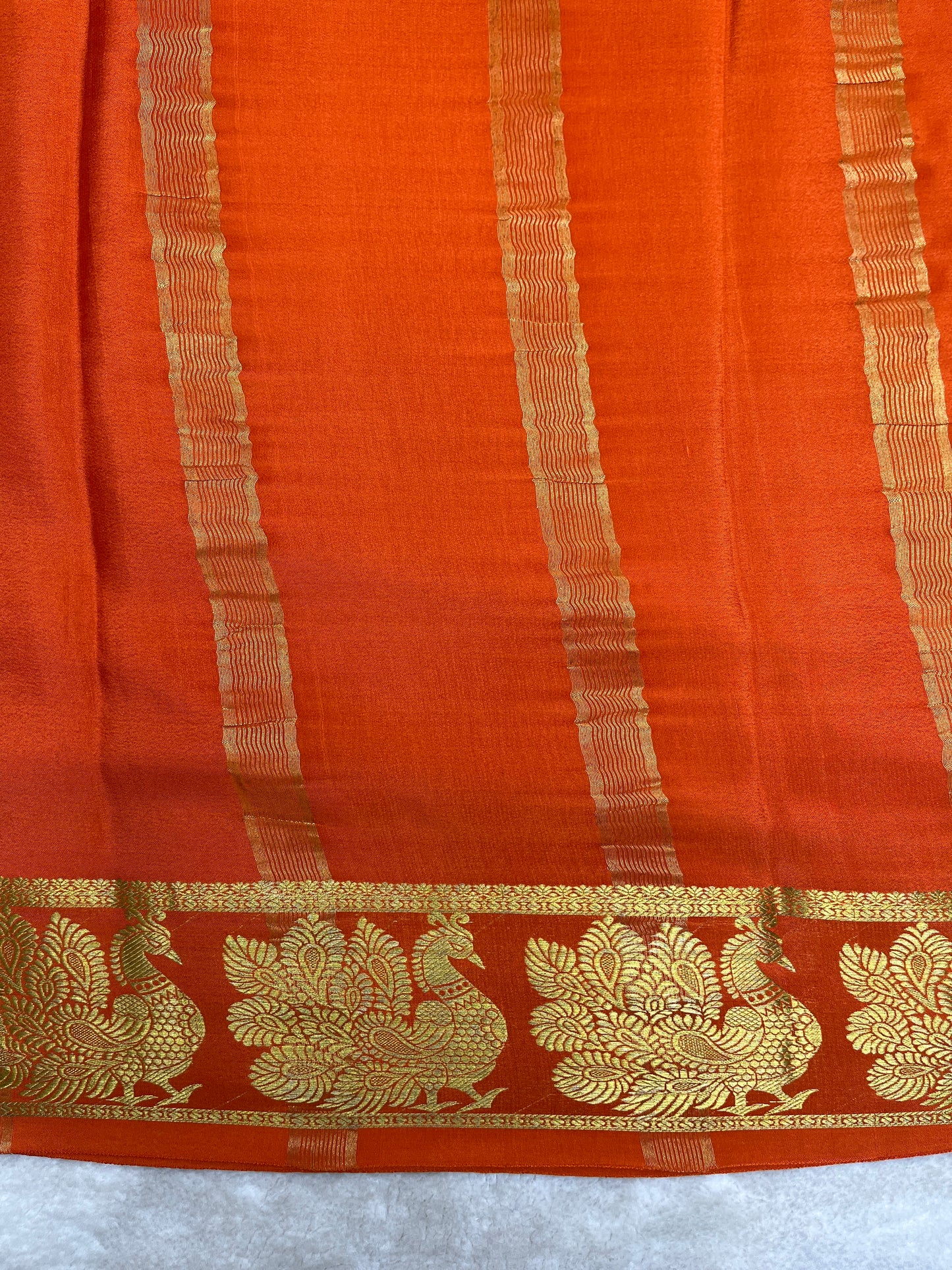 Pure crepe Mysore silk-Gatti border 1104002