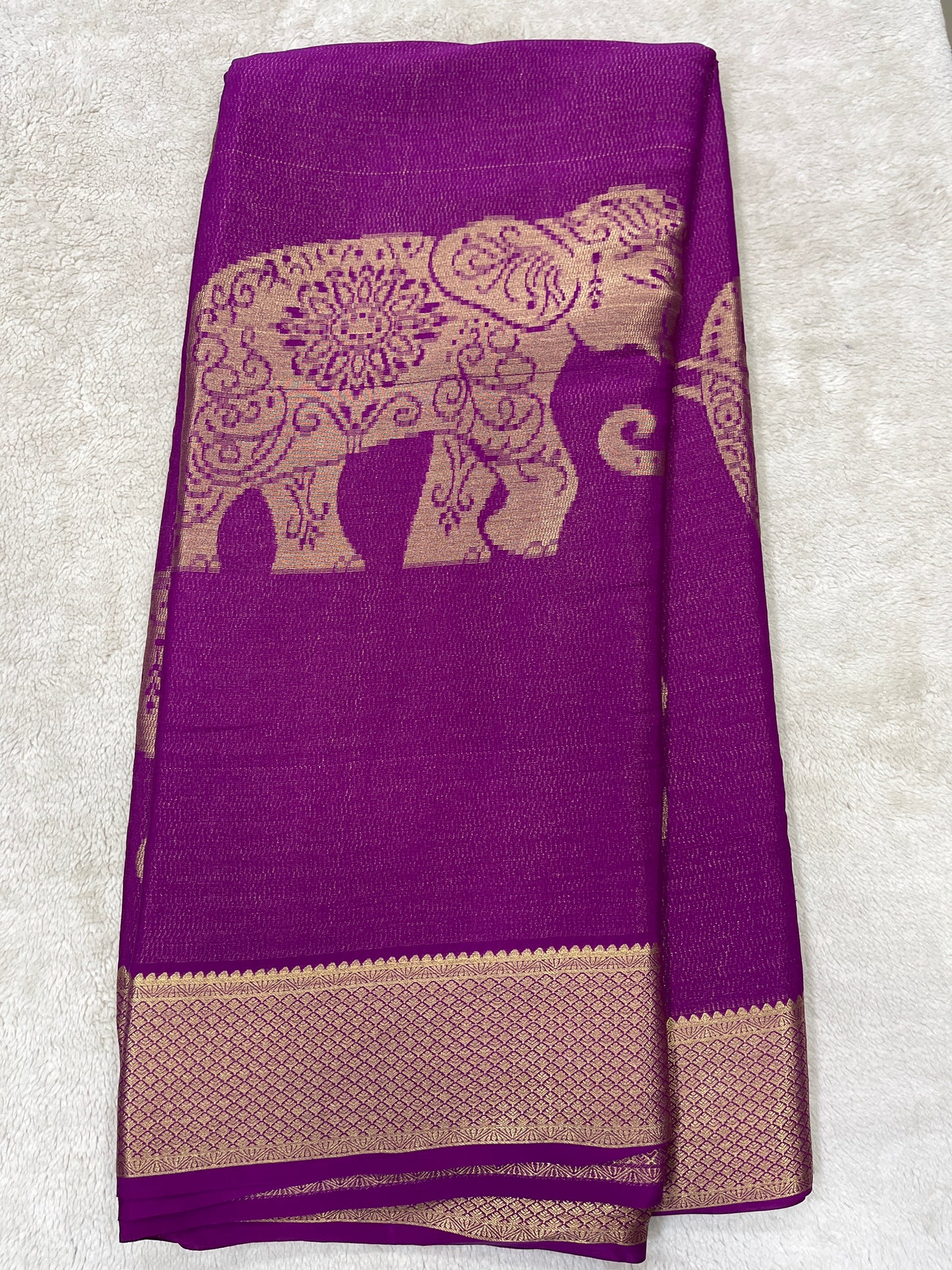 Pure crepe Mysore silk-Big Elephant(15112605)