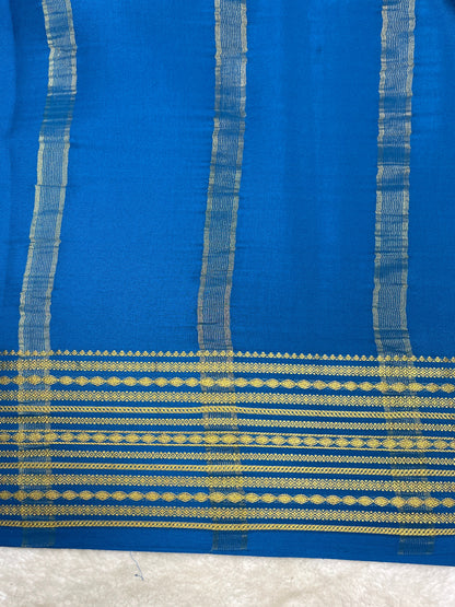 Pure crepe Mysore silk - lines border ( 1104902)