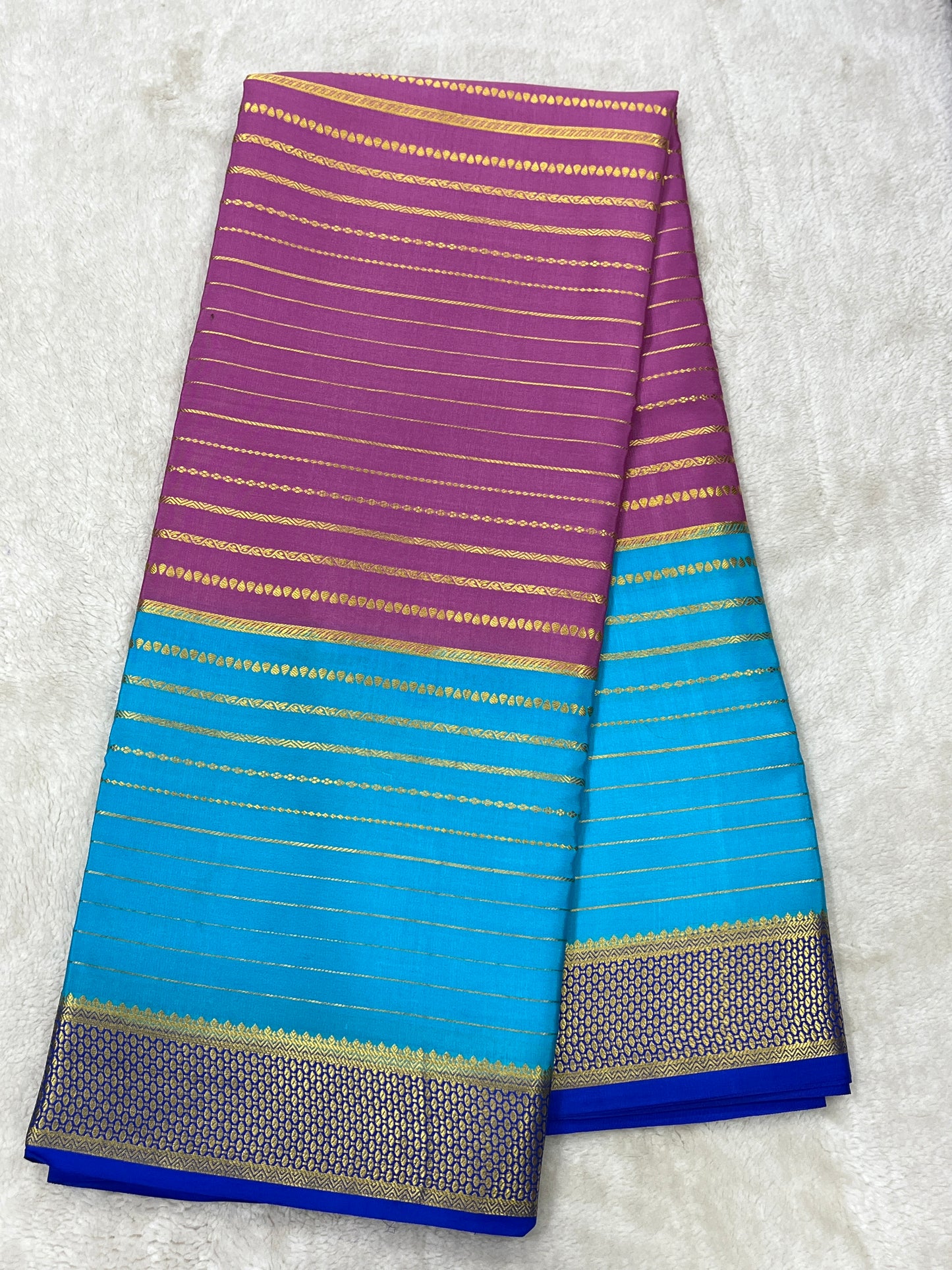 Pure Crepe Mysore Silk Bentex checks butta contrast - 2637795