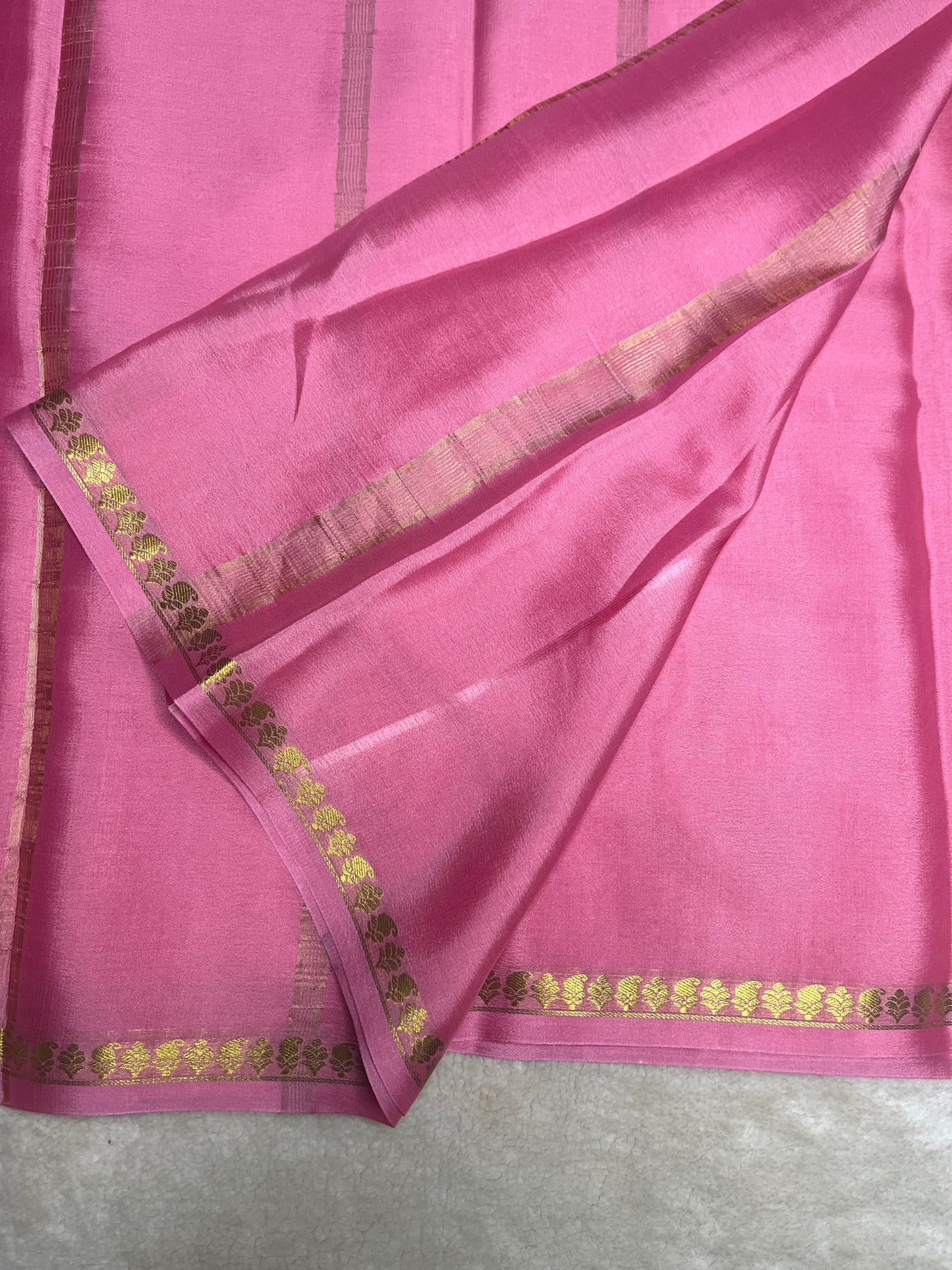 Pure crepe Mysore silk saree-70Gsm piping self(1103603)
