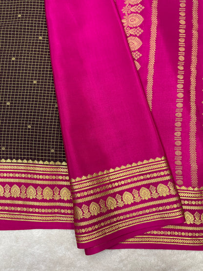 Pure crepe Mysore silk saree 12105103 (120gsm)