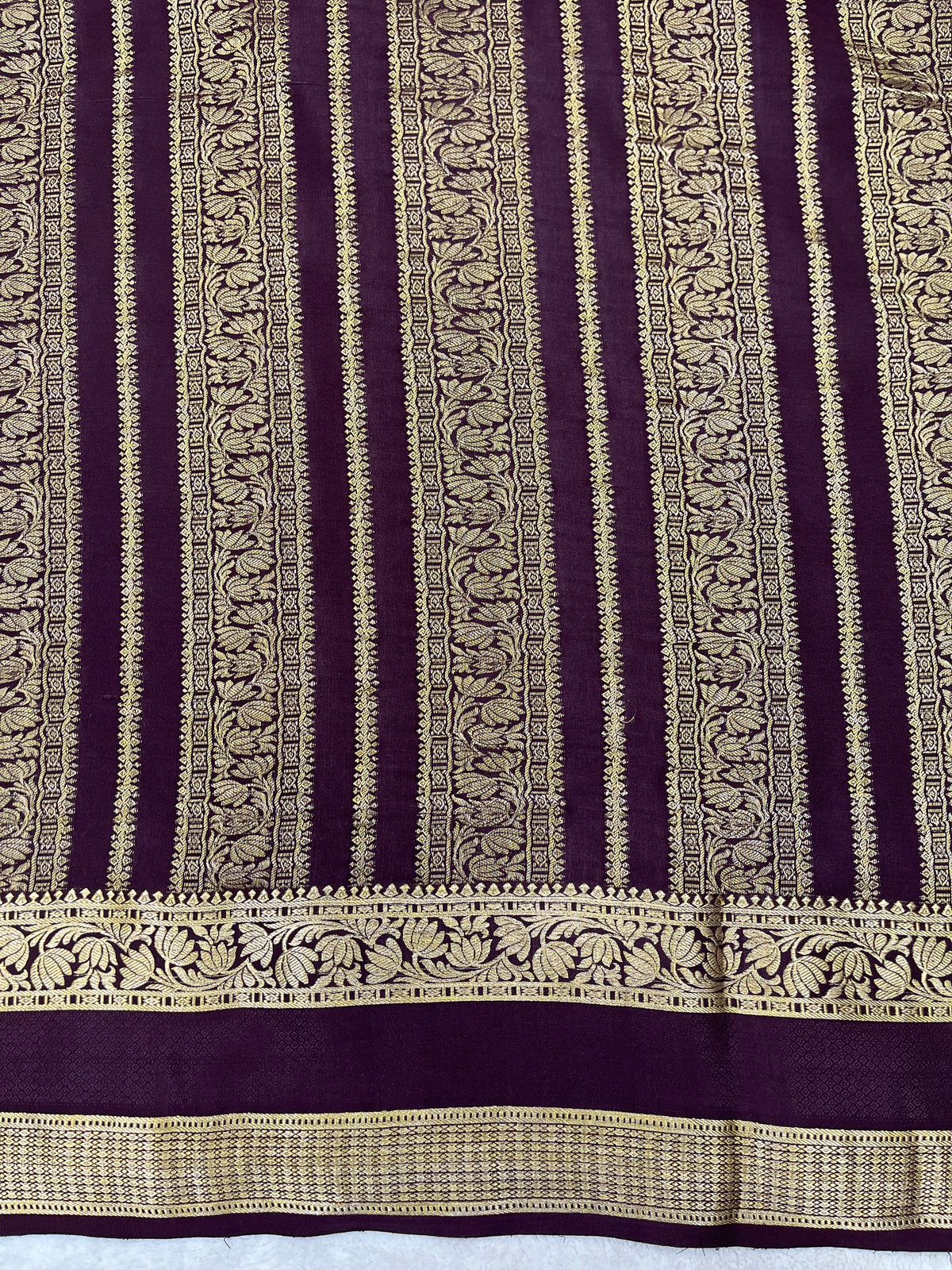 Pure crepe Mysore silk saree 12105001 (120gsm)