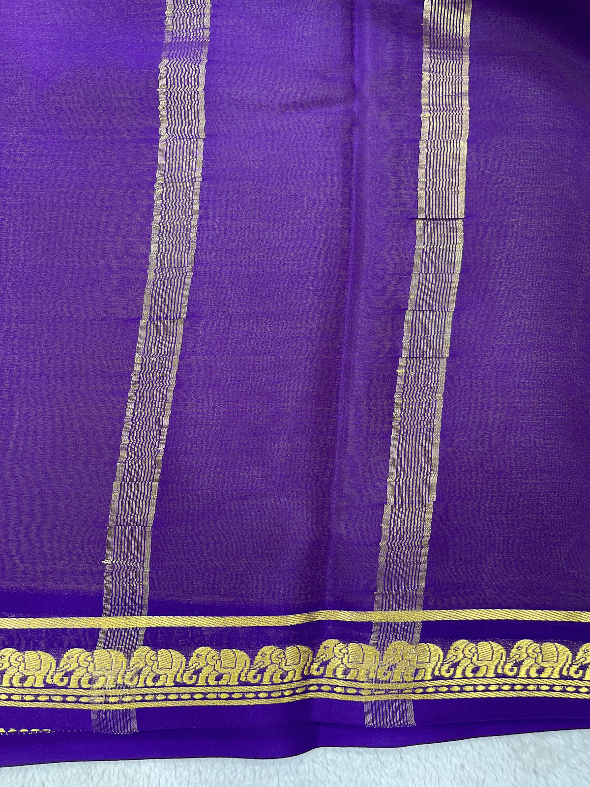 Pure crepe Mysore silk- Elephant
