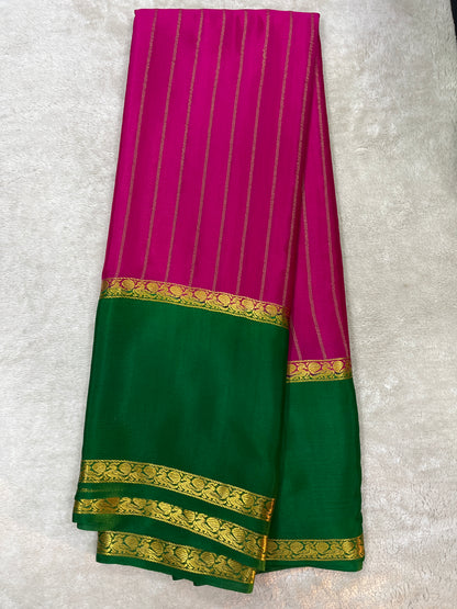 Pure crepe Mysore silk saree 1111801 (60gsm)