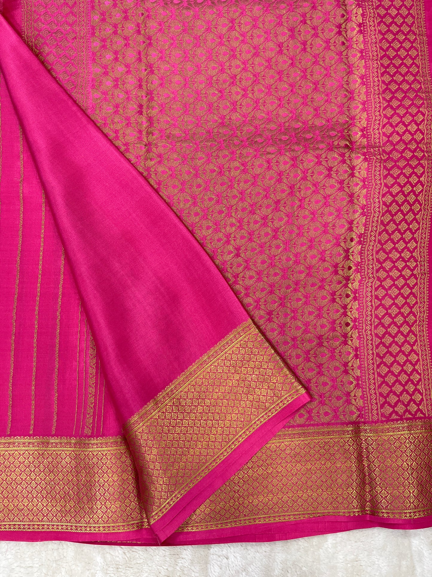 Pure Crepe Mysore Silk Dt strips - 1145306