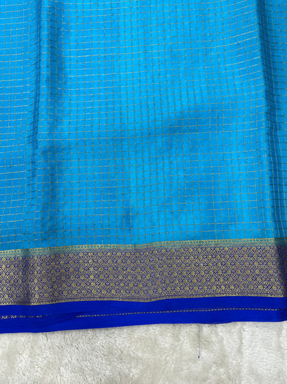 Pure Crepe Mysore Silk mungi checks butta  - 1145302