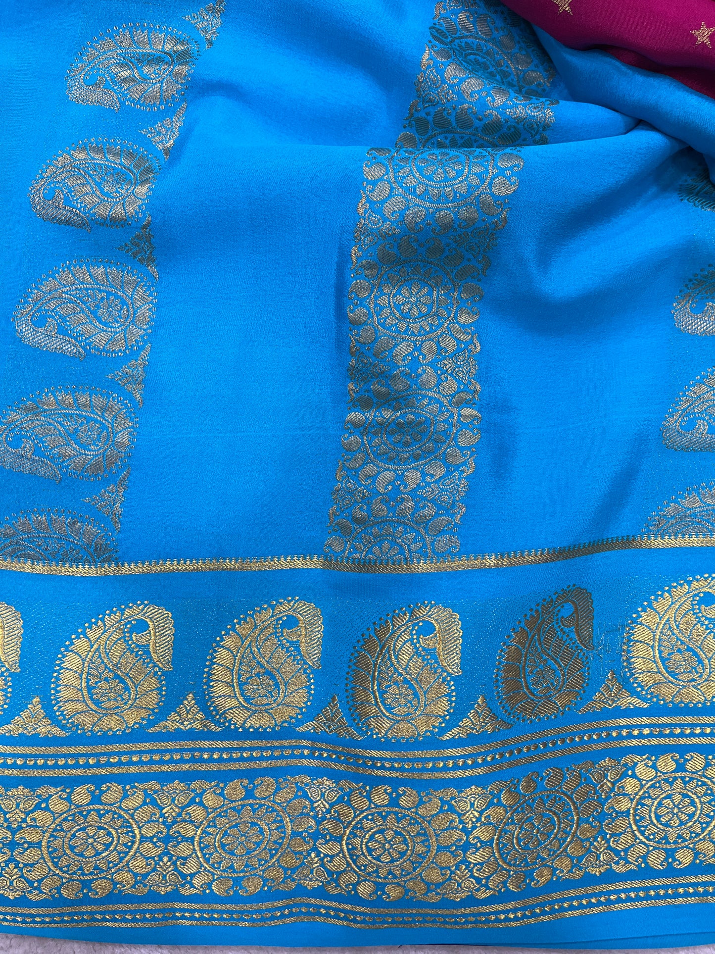 Pure crepe Mysore silk KSIC Mango(1104901)