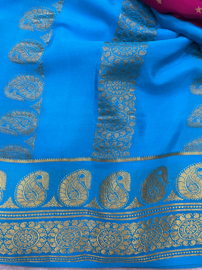Pure crepe Mysore silk KSIC Mango(1104901)