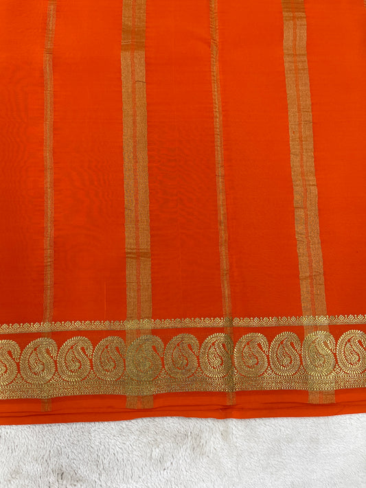 Pure  Mysore silk -Mango Border-27261002(120GSM)