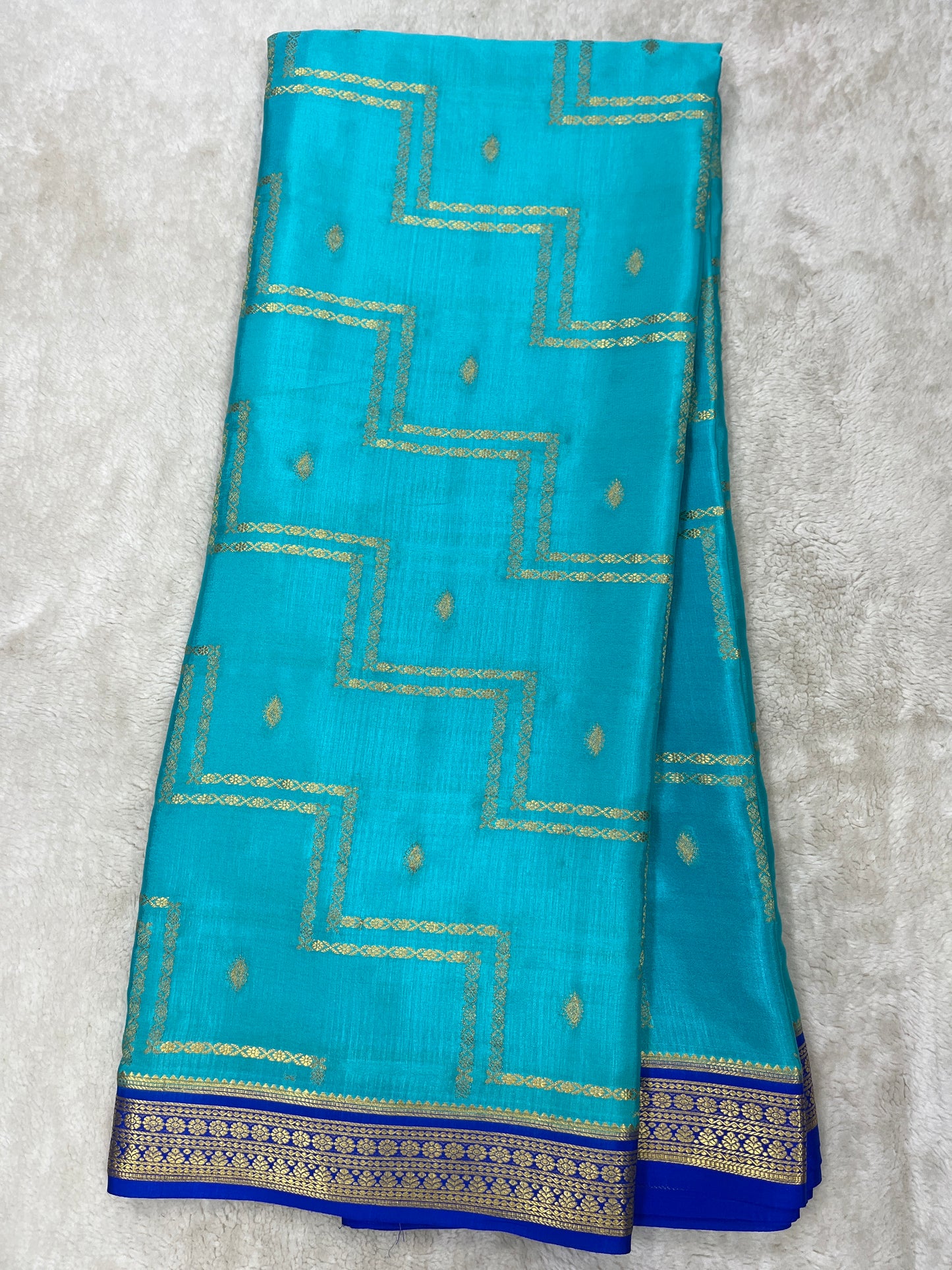 Pure Crepe Mysore Silk mix checks - 1145313