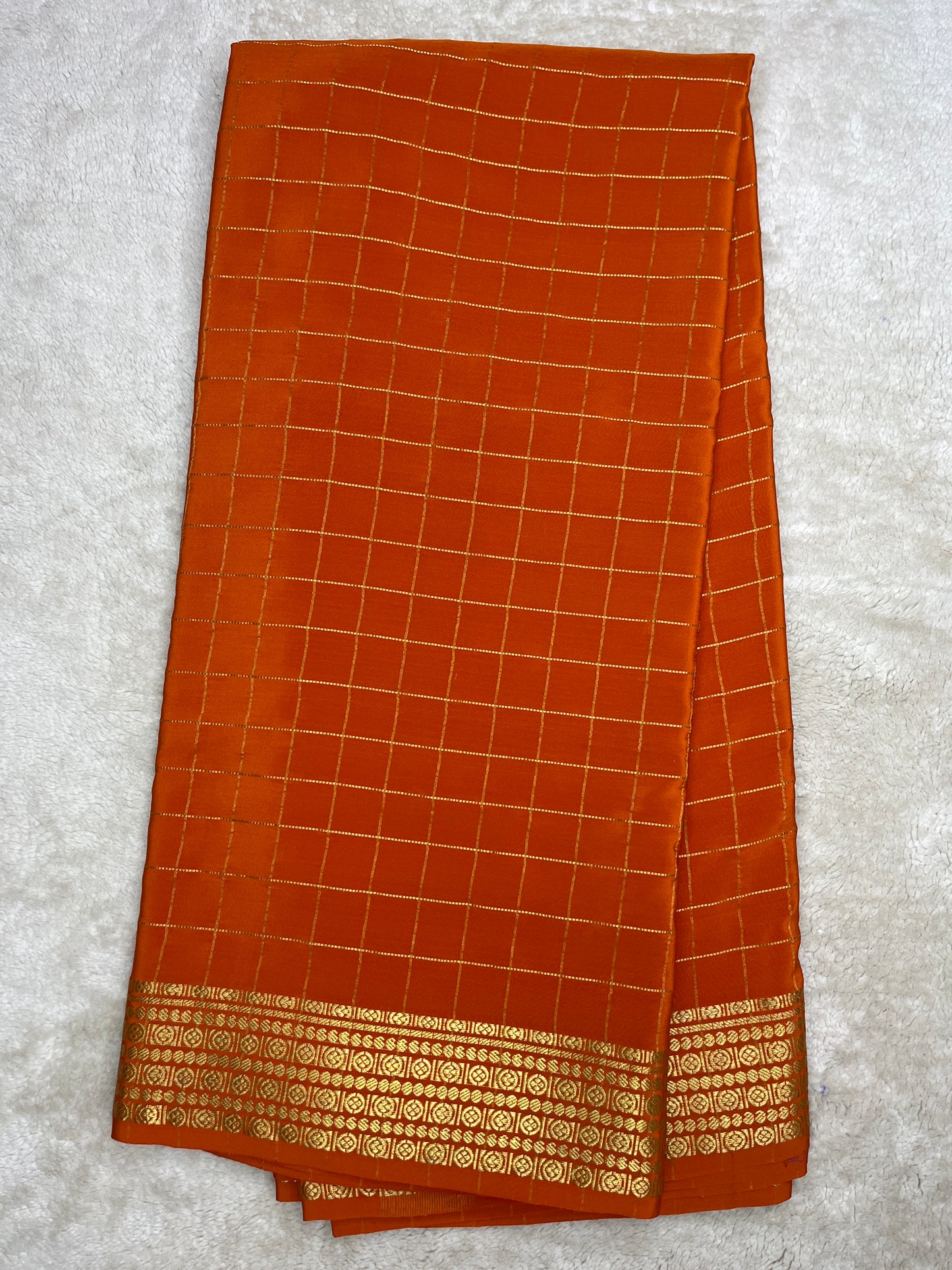 Pure Mysore silk Rudraksha checks (14383541)