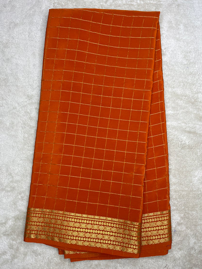 Pure Mysore silk Rudraksha checks (14383541)