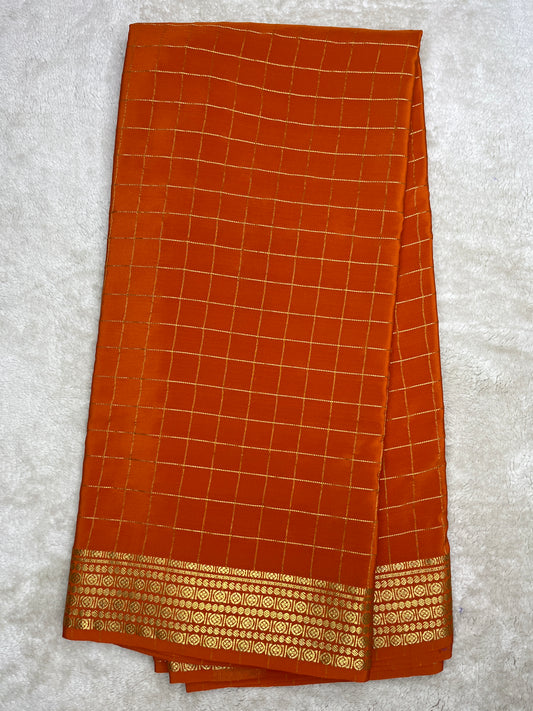 Pure Mysore silk Rudraksha checks (14383541)