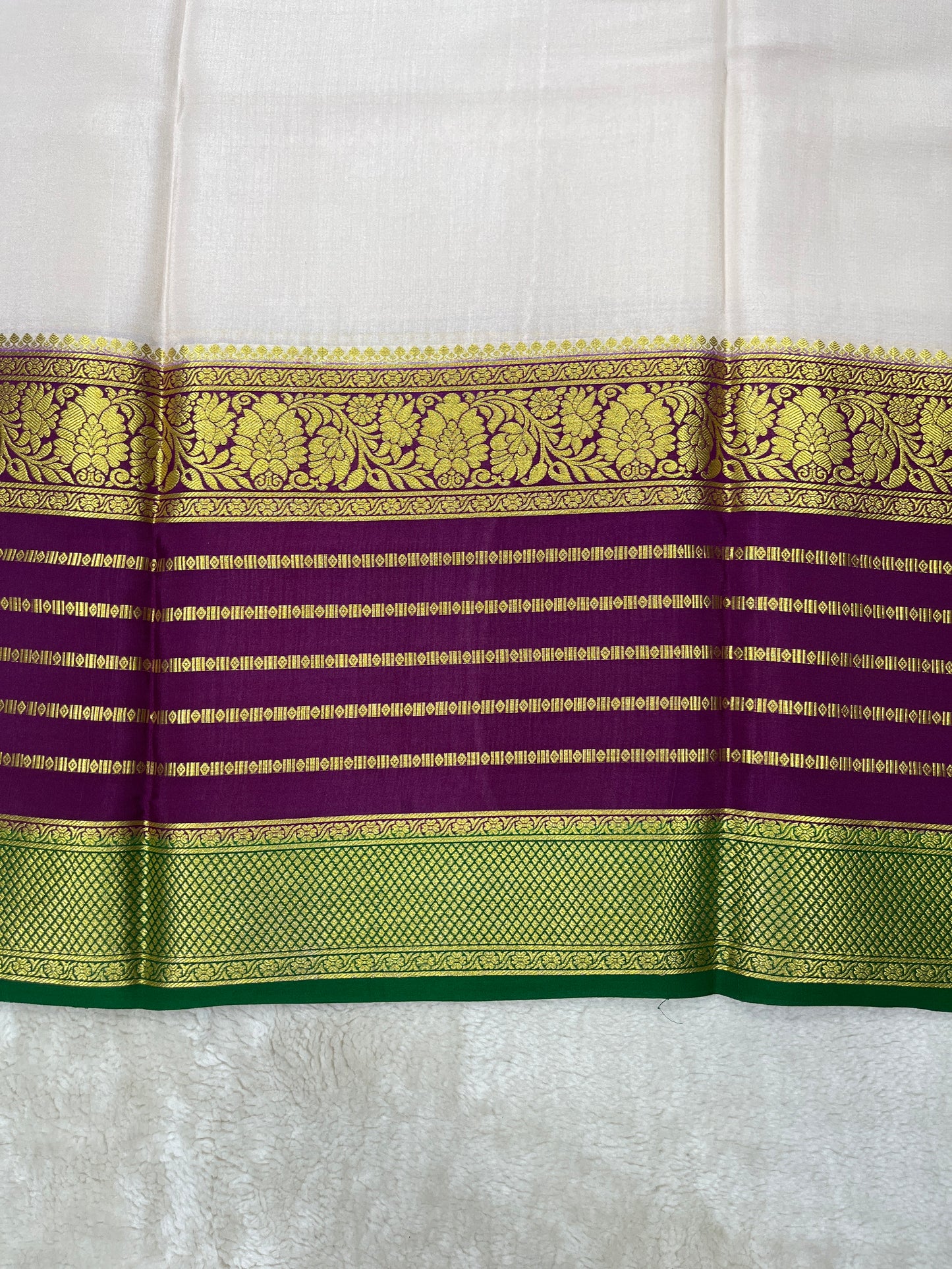 Pure Crepe Mysore Silk 3D contrast - 2637794