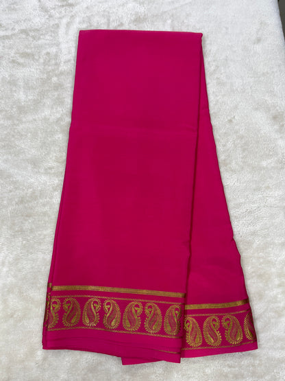 Pure crepe Mysore silk saree-120 Gsm(1104001)