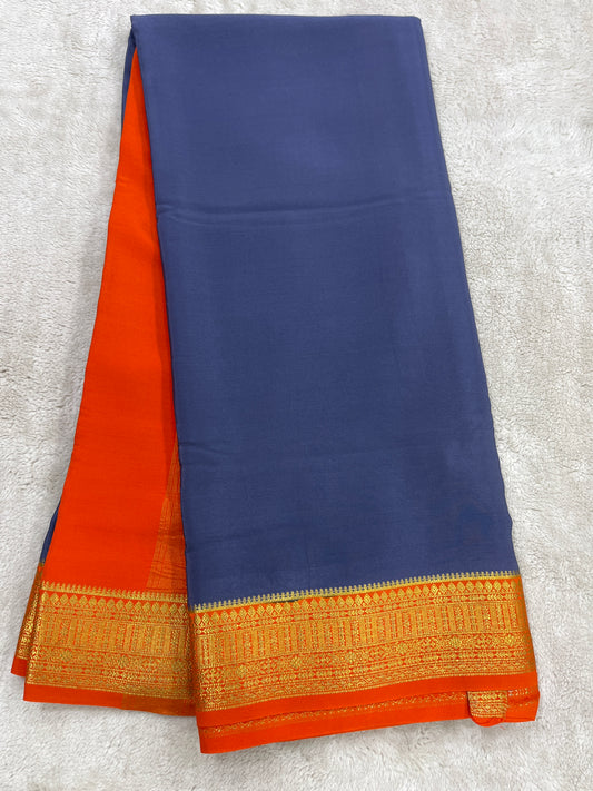 Sliver Based zari Pure Mysore Silk Saree