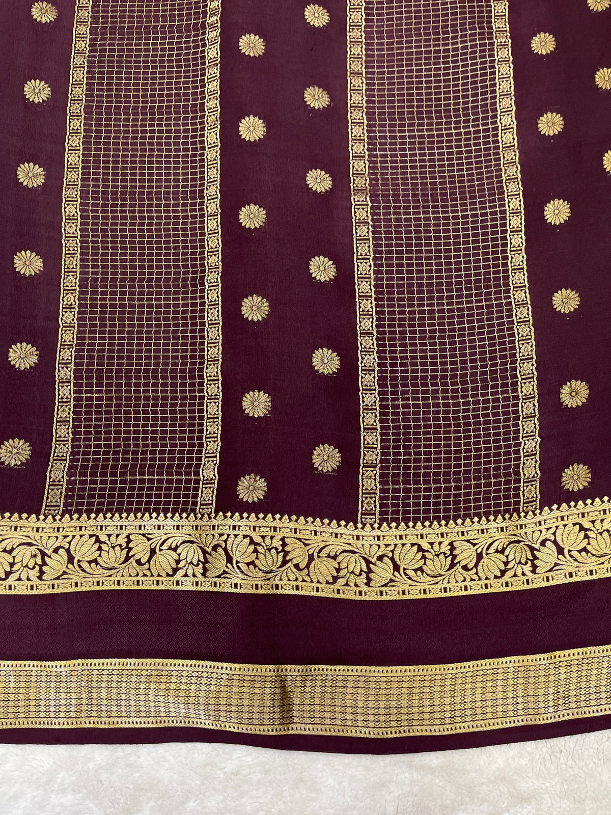 Pure crepe Mysore silk saree 12105001 (120gsm)