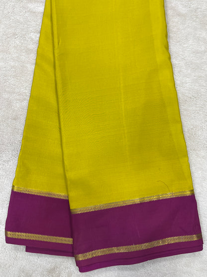 Pure crepe Mysore silk saree-Gatti Border & 9 By(1104001)