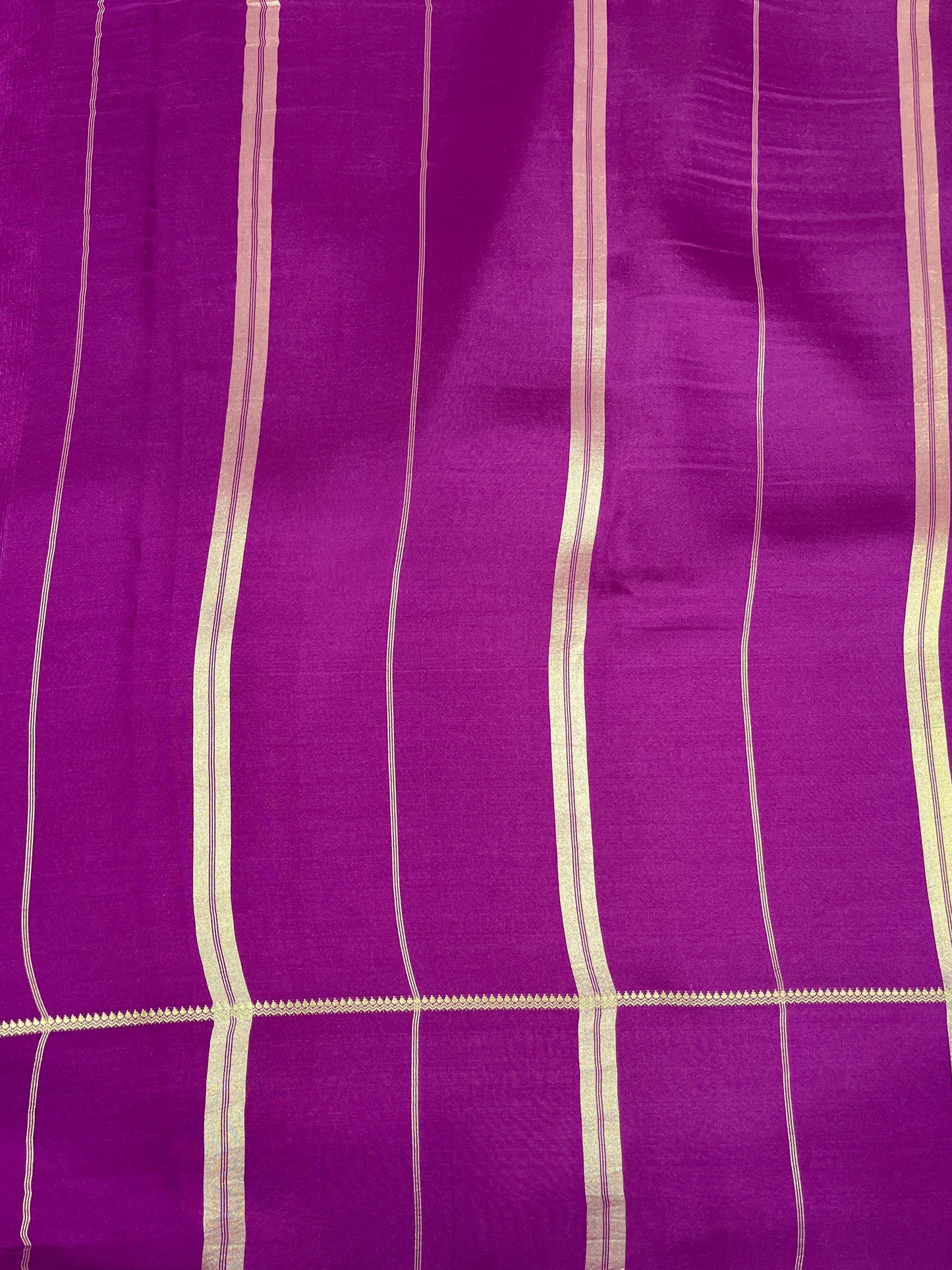 Pure Zari Mysore Silk Saree Bentex Border In Lavender With Dark Pink Contrast Color