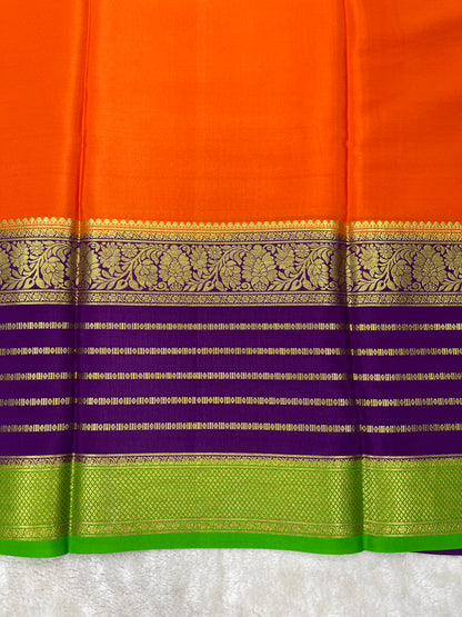 Pure Crepe Mysore Silk 3D contrast - 2637794