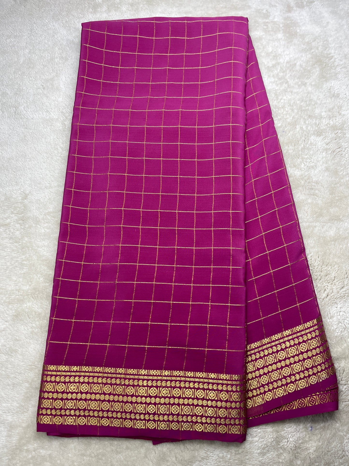 Pure Mysore silk saree - checks Rudrakshi - 1438385