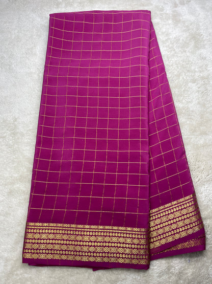 Pure Mysore silk saree - checks Rudrakshi - 1438385