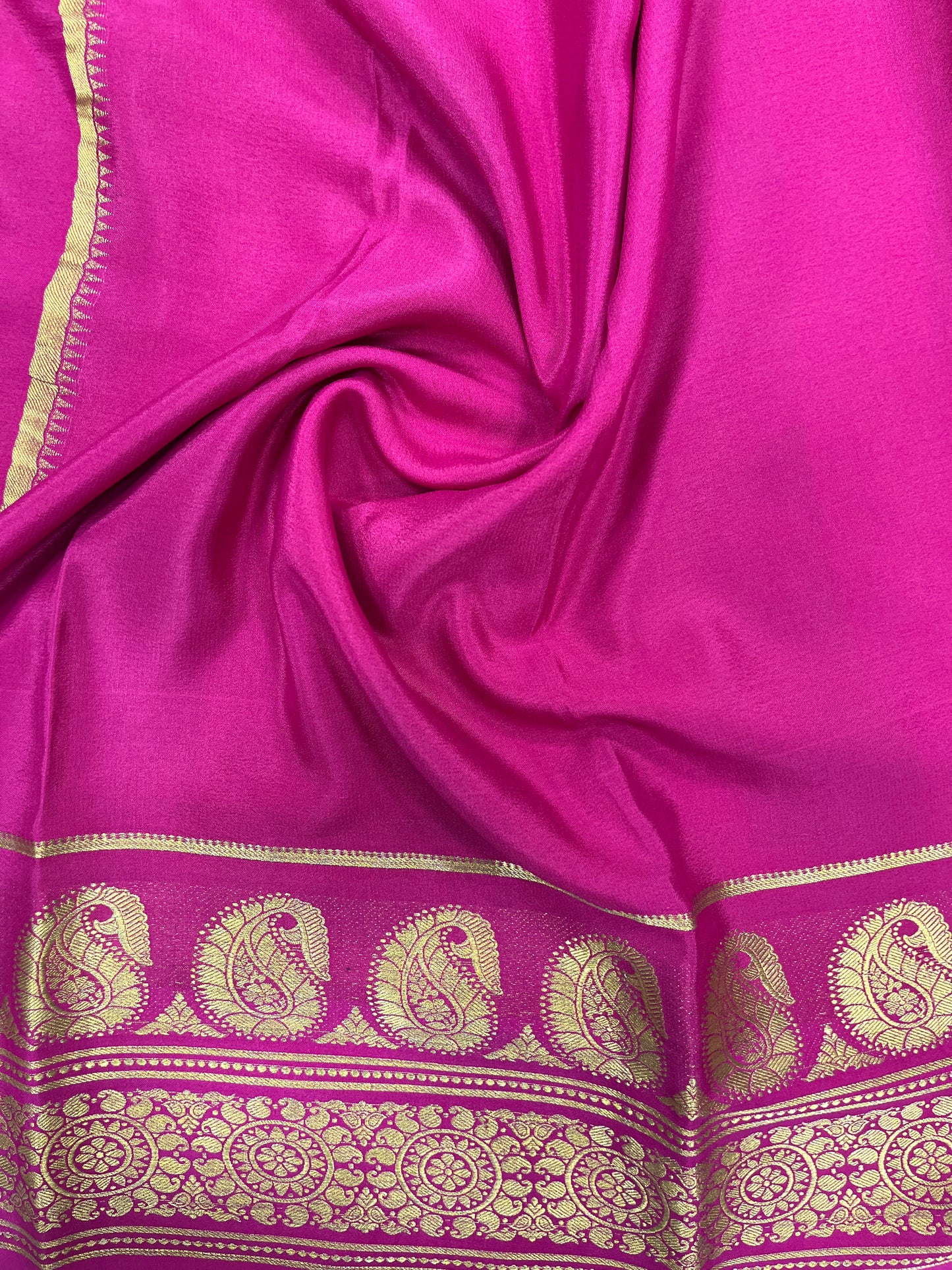 Pure crepe Mysore silk KSIC Mango(1149002)