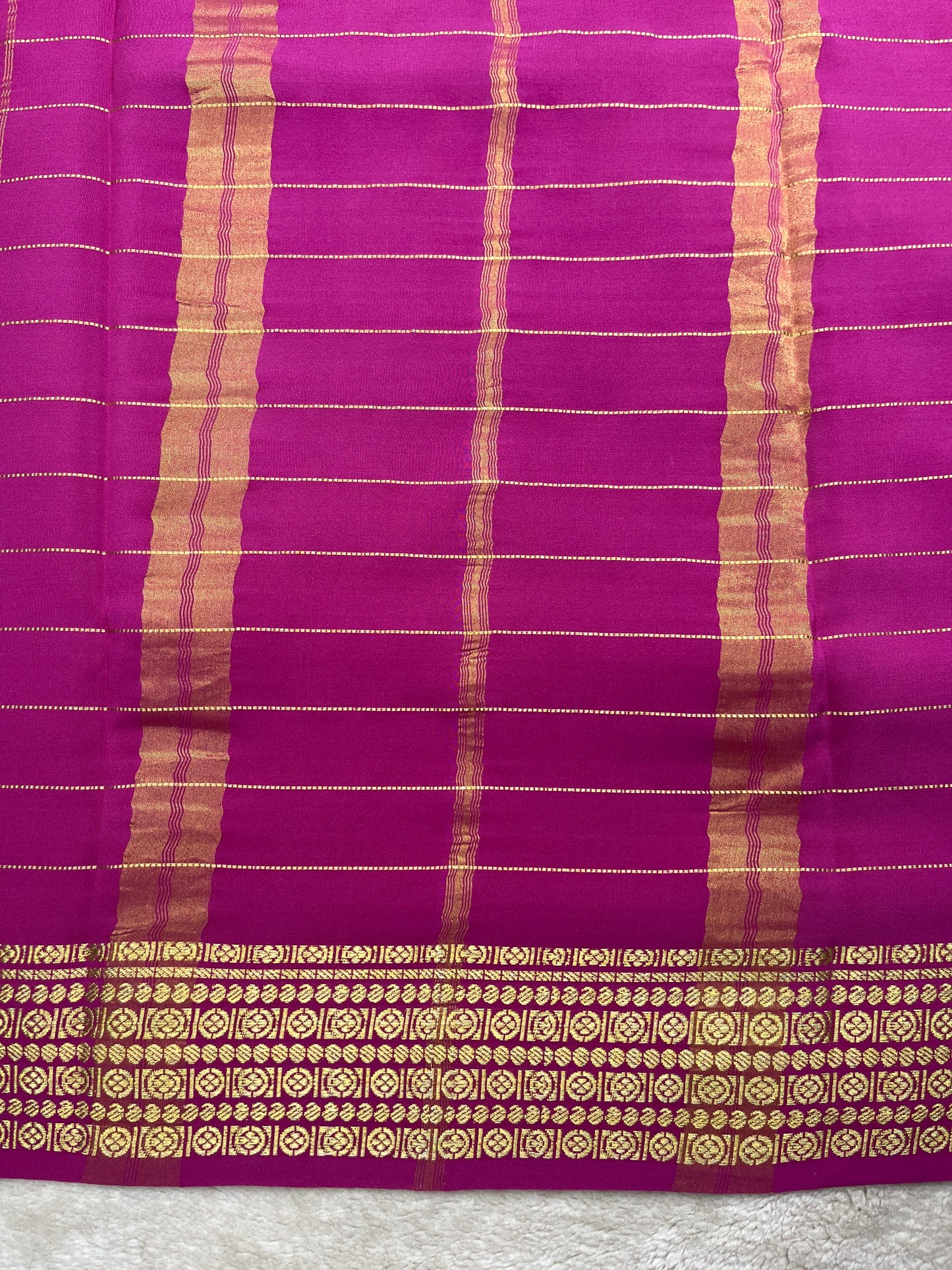 Pure Mysore silk saree - checks Rudrakshi - 1438385
