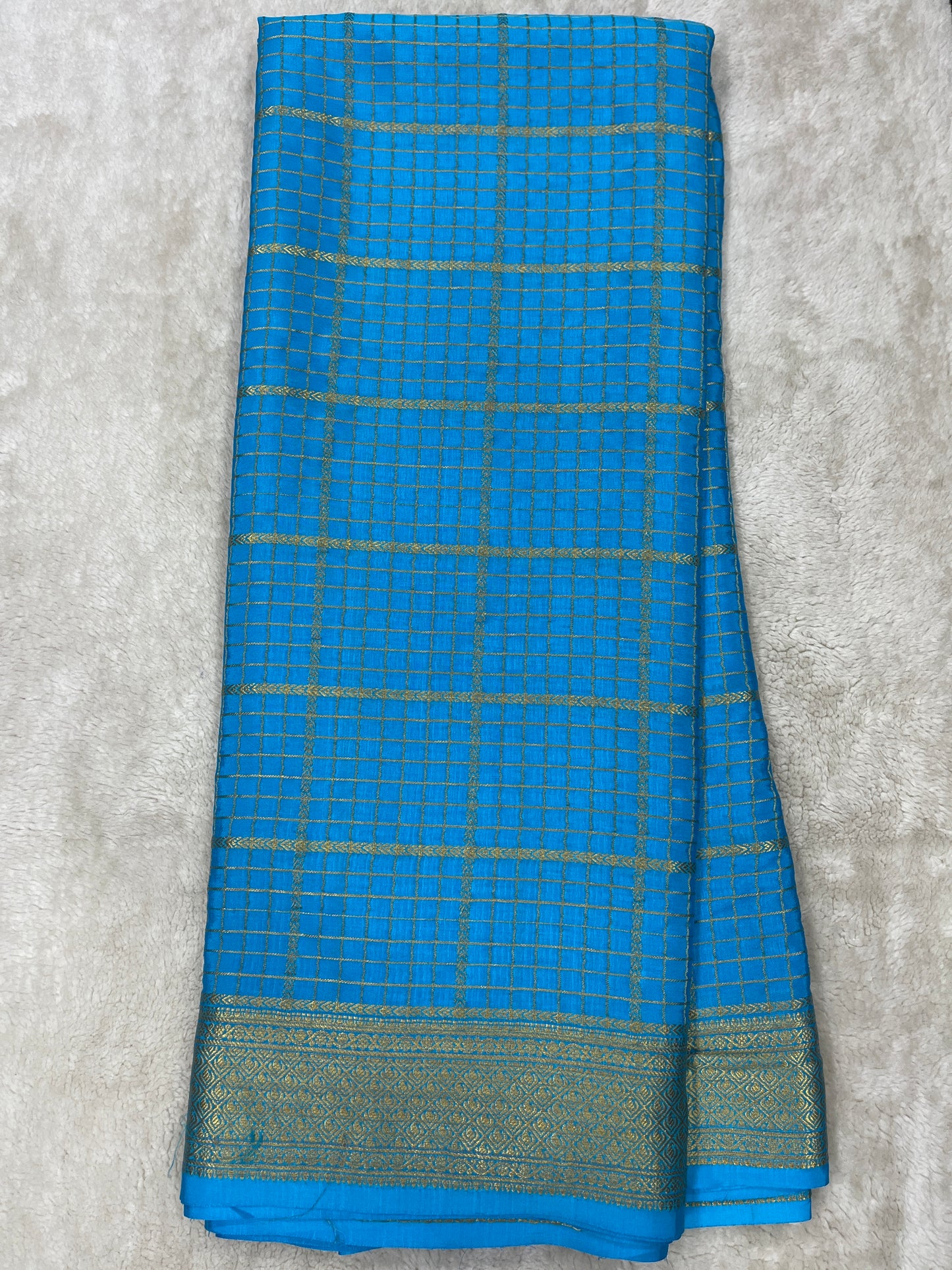 Pure Crepe Mysore Silk Multi checks  - 1145305