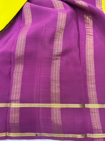 Pure crepe Mysore silk saree-Gatti Border & 9 By(1104001)