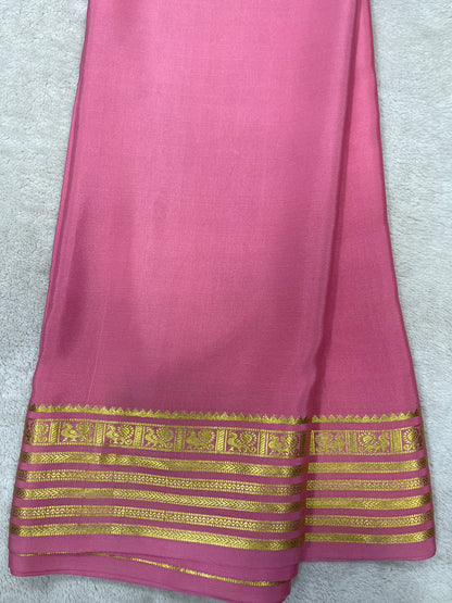 Pure crepe Mysore silk- Gatti Border & 9 By(1104001)