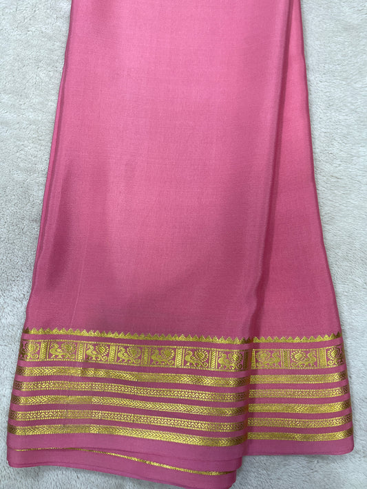 Pure crepe Mysore silk- Gatti Border & 9 By(1104001)