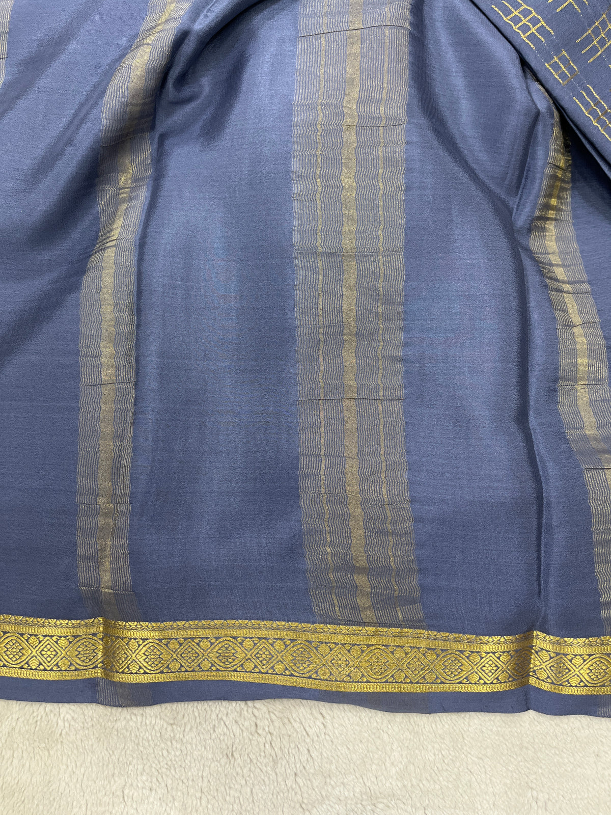 Pure crepe Mysore silk-Gatti Border(1104002)