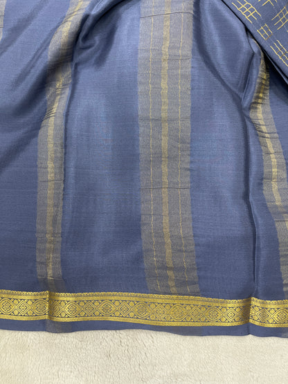 Pure crepe Mysore silk-Gatti Border(1104002)